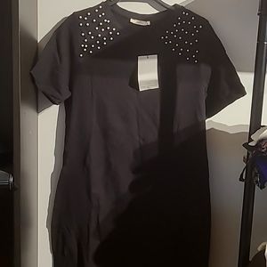 Zara tshirt dress with pearl
